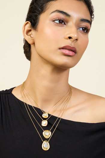 Isharya Gold Plated Zoori Layered Resin Pendant Necklace 1