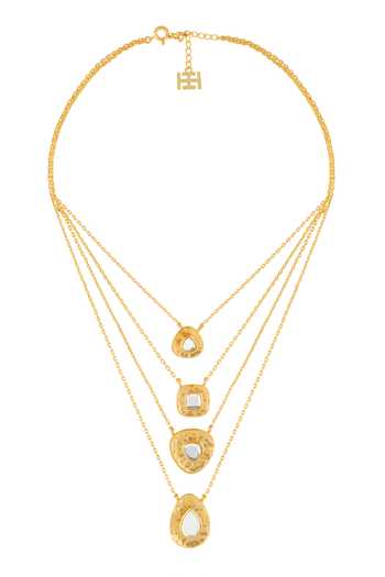 Isharya Gold Plated Zoori Layered Resin Pendant Necklace 2