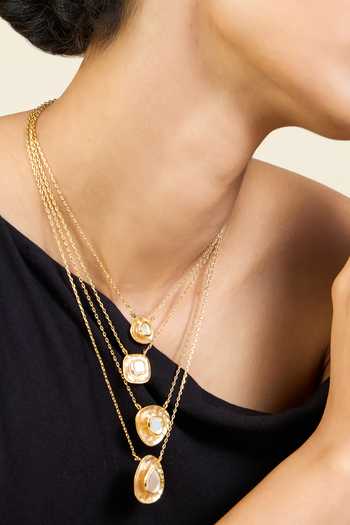 Isharya Gold Plated Zoori Layered Resin Pendant Necklace 3