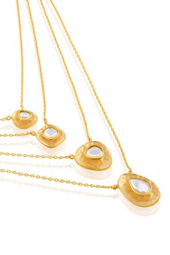 Isharya Gold Plated Zoori Layered Resin Pendant Necklace 5