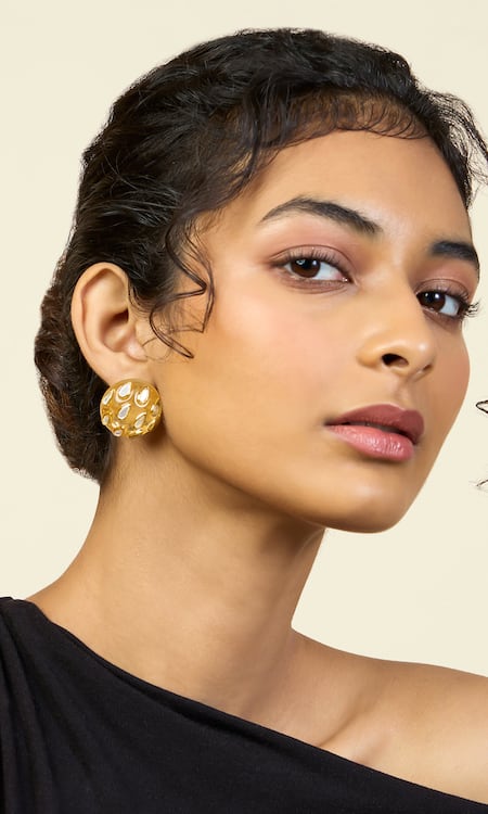 Isharya Lucent Mirror Stone Embellished Studs 