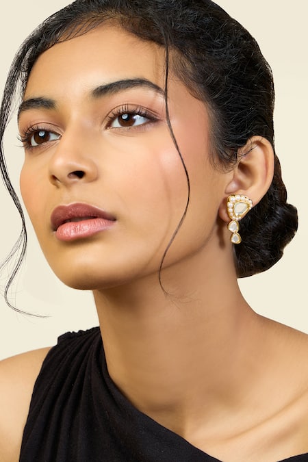 ISHARYA Sheesh Mahal Mirror Embellished Ear Climbers 