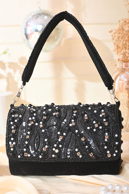 La Fiza Midnight Rhapsody Sequin Embellished Clutch Bag 