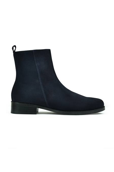 Wednesday Lifestyle Blue Lord Plain Suede Leather Boots Online at Aza Fashions Wednesday Lifestyle_Blue Lord Plain Suede Leather Boots _Online_at_Aza_Fashions