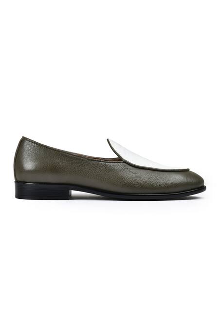 Wednesday Lifestyle Green New York Plain Contrast Patch Belgian Loafers Online at Aza Fashions Wednesday Lifestyle_Green New York Plain Contrast Patch Belgian Loafers _Online_at_Aza_Fashions
