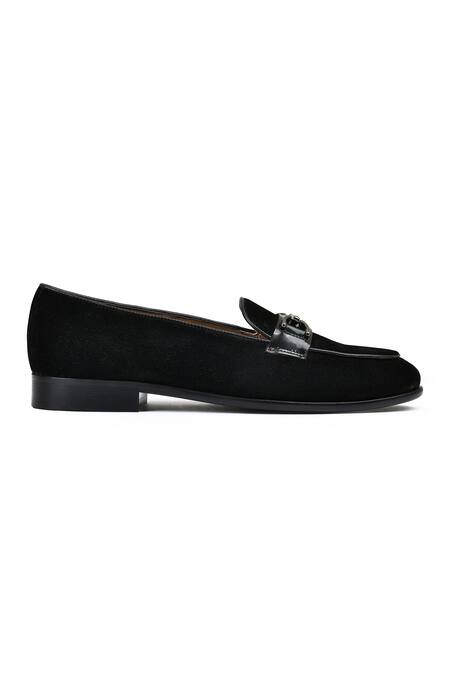 Wednesday Lifestyle Black Embellished Amsterdam Buckle Loafers Online at Aza Fashions Wednesday Lifestyle_Black Embellished Amsterdam Buckle Loafers _Online_at_Aza_Fashions