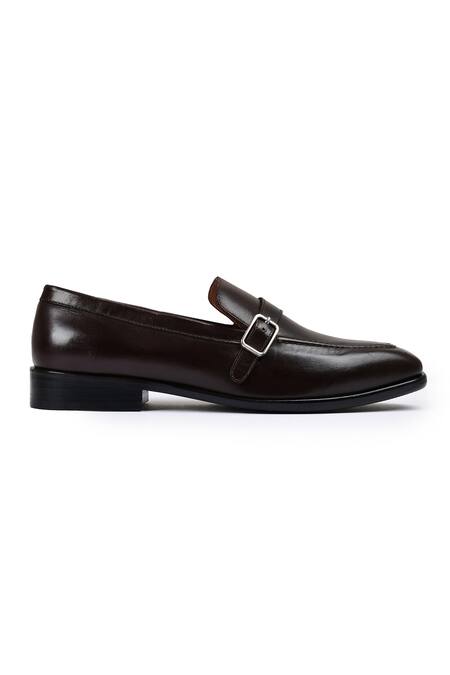 Wednesday Lifestyle Brown Buckle Leather Loafers Online at Aza Fashions Wednesday Lifestyle_Brown Buckle Leather Loafers _Online_at_Aza_Fashions