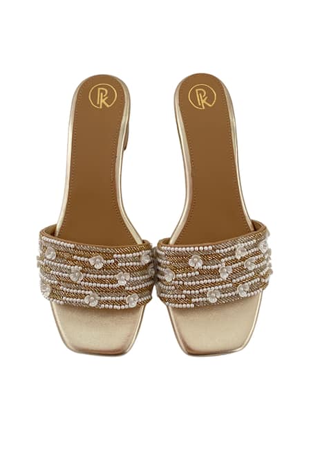 Preet Kaur Blooming Hand Embroidered Strap Heels 