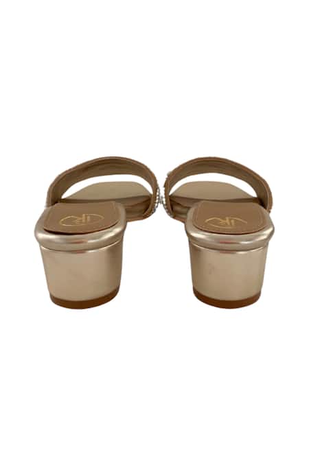 Buy Preet Kaur Gold Embroidery, Pearls Blooming Hand Strap Heels Online at Aza Fashions Buy_Preet Kaur_Gold Embroidery, Pearls Blooming Hand Strap Heels _Online_at_Aza_Fashions