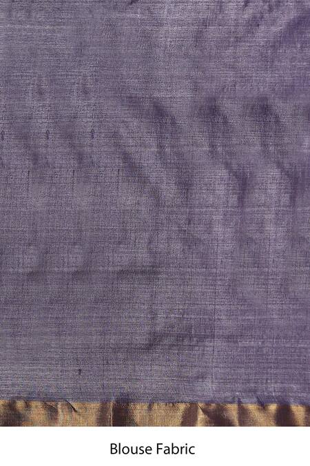 Dusala Gray Kota Doria Lotus Handwoven Saree With Running Blouse Piece Online at Aza Fashions Dusala_Gray Kota Doria Lotus Handwoven Saree With Running Blouse Piece_Online_at_Aza_Fashions