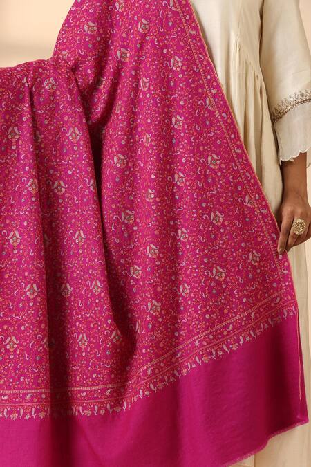 Buy Dusala Pink Krishina Pashmina Embroidered Shawl Online at Aza Fashions Buy_Dusala_Pink Krishina Pashmina Embroidered Shawl _Online_at_Aza_Fashions