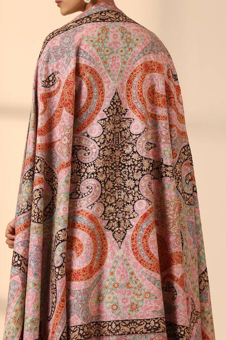 Shop Dusala Multi Color Pashi Handwoven Pashmina Kalamkari Work Shawl Online at Aza Fashions Shop_Dusala_Multi Color Pashi Handwoven Pashmina Kalamkari Work Shawl _Online_at_Aza_Fashions