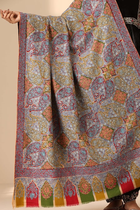 Buy Dusala Multi Color Sherly Pashmina Kalamkari Shawl Online at Aza Fashions Buy_Dusala_Multi Color Sherly Pashmina Kalamkari Shawl _Online_at_Aza_Fashions