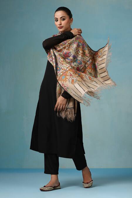 Buy Dusala Multi Color Camila Kani Embroidered Shawl Online at Aza Fashions Buy_Dusala_Multi Color Camila Kani Embroidered Shawl _Online_at_Aza_Fashions