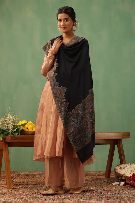 Dusala Gargi Mughal Border Woven Stole 