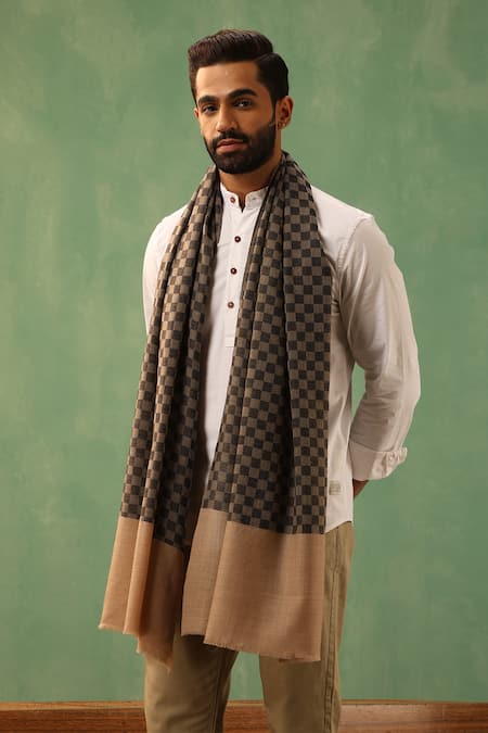 DUSALA Rivaz Woven Checkered Stole 