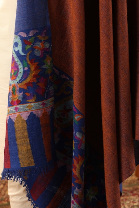 Buy_Dusala_Multi Color Embroidery Nova Pashmina Shawl _Online_at_Aza_Fashions