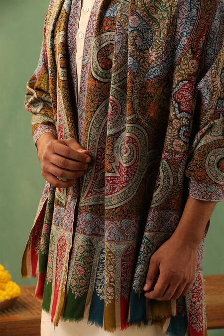 Buy_Dusala_Multi Color Andri Pashmina Shawl _Online_at_Aza_Fashions