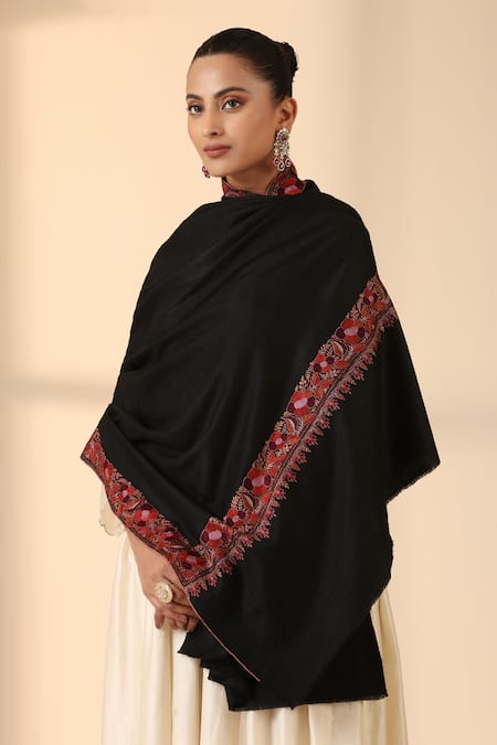 DUSALA Nora Pashmina Dorakha Sozni Embroidered Shawl 