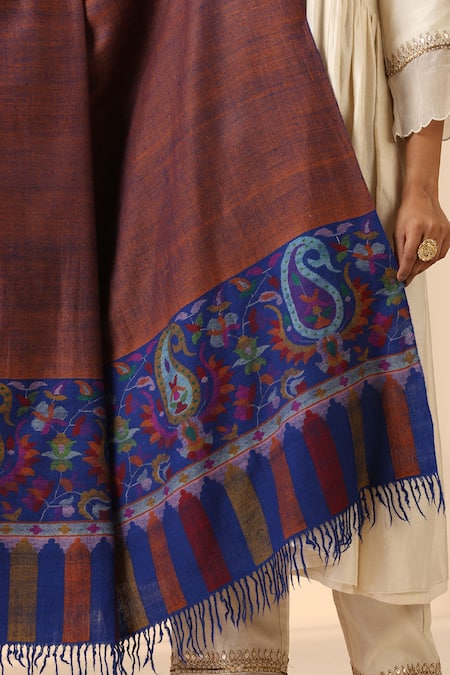 Dusala Multi Color Nova Kani Embroidered Pashmina Shawl Online at Aza Fashions Dusala_Multi Color Nova Kani Embroidered Pashmina Shawl _Online_at_Aza_Fashions