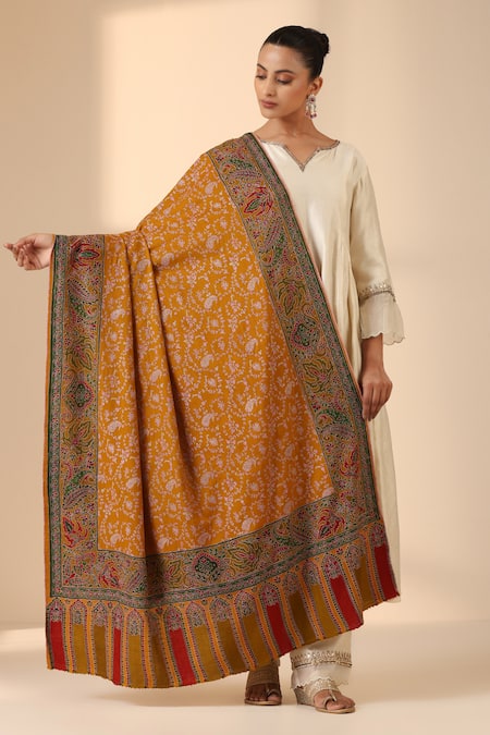 DUSALA Ava Sozni Embroidered Pashmina Shawl 