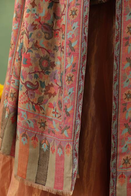 Buy_Dusala_Multi Color Zira Cashmere Shawl_Online_at_Aza_Fashions