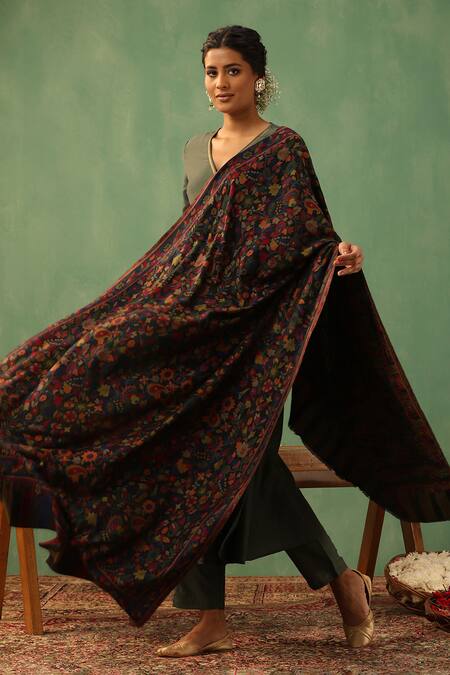 Buy_Dusala_Multi Color Anjisha Cashmere Shawl_Online_at_Aza_Fashions