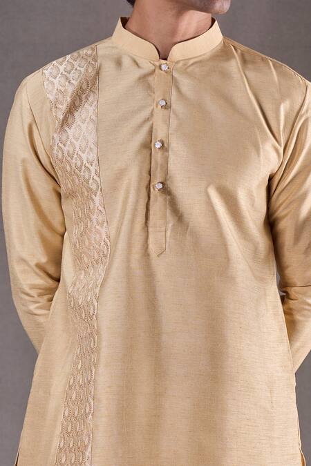 Buy Arihant Rai Sinha Gold Silk Embroidery Paisley Patchwork Kurta With Churidar Buy_Arihant Rai Sinha_Gold Silk Embroidery Paisley Patchwork Kurta With Churidar