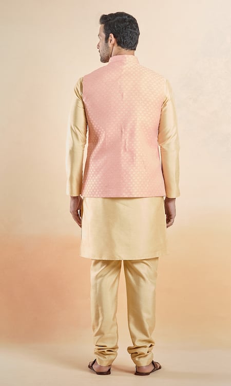 Arihant Rai Sinha Mughal Floral Woven Bundi & Kurta Set 