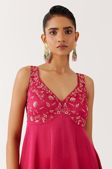 Buy Devnaagri Pink Organza, Satin Fleur Dori And Sequin Aliya Cut Anarkali Set Online at Aza Fashions Buy_Devnaagri_Pink Organza, Satin Fleur Dori And Sequin Aliya Cut Anarkali Set _Online_at_Aza_Fashions