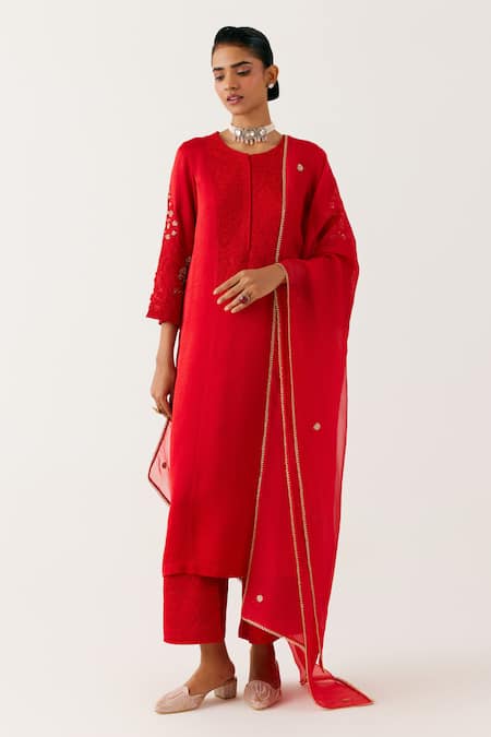 Devnaagri Bahara Dori & Sequin Embroidered Kurta Set 