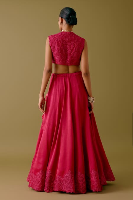 Devnaagri Florence Bloom Dori Embroidered Lehenga Set 