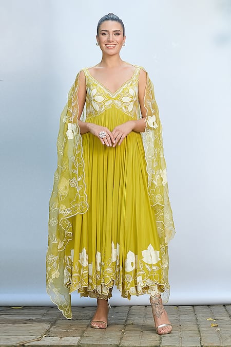 Priyanka Jain Floral Embroidered Anarkali Set 