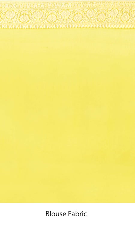 Naaritva India_Yellow Chiffon Embroidery Bahar Jaal Woven Banarasi Saree With Running Blouse _Online_at_Aza_Fashions
