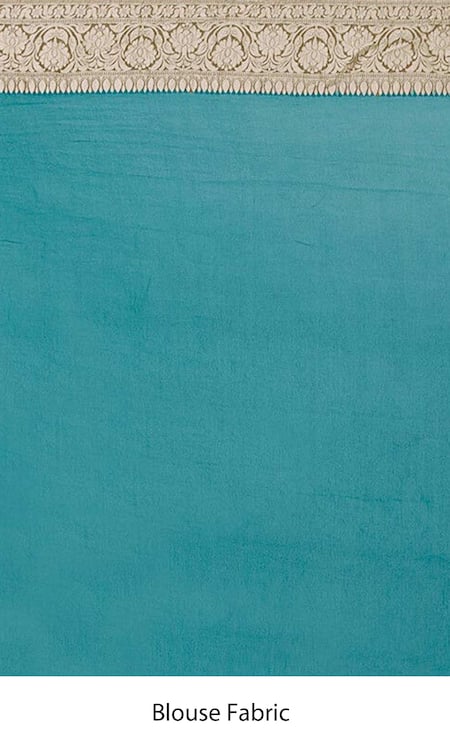 Shop_Naaritva India_Blue Chiffon Embroidery Bahara Jaal Woven Banarasi Saree With Running Blouse _Online_at_Aza_Fashions