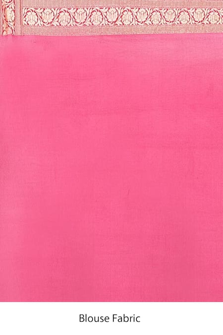 Shop_Naaritva India_Red Chiffon Embroidery Rosa Jaal Woven Banarasi Saree With Running Blouse _Online_at_Aza_Fashions