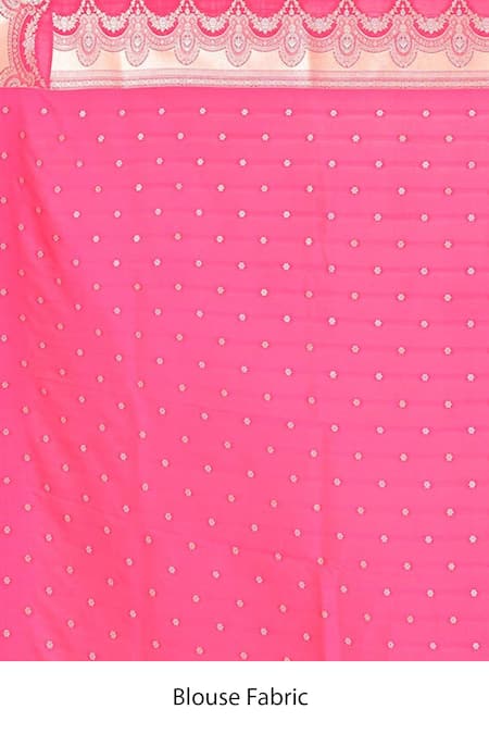 Buy_Naaritva India_Pink Silk Embroidery Fleur Guccha Woven Banarasi Saree With Running Blouse 