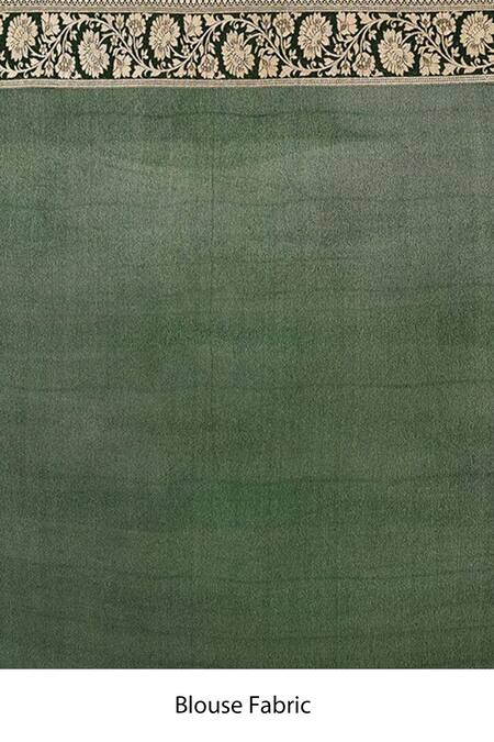 Shop_Naaritva India_Green Handloom Cotton Zari Mughal Woven Banarasi Saree With Running Blouse _Online_at_Aza_Fashions