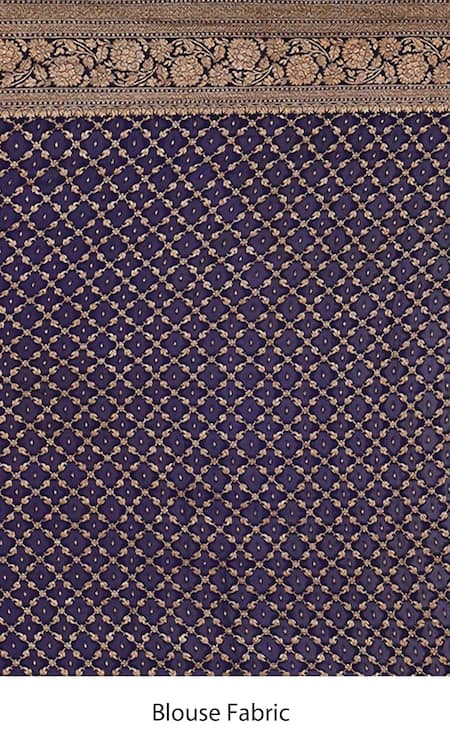 Buy_Naaritva India_Pink Handloom Floral Vine Contrast Border Banarasi Saree With Running Blouse _Online_at_Aza_Fashions