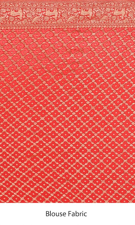 Naaritva India_Blue Handloom Cotton Zari Animal Woven Border Banarasi Saree With Running Blouse _Online_at_Aza_Fashions