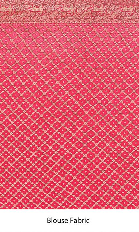 Shop_Naaritva India_Purple Handloom Cotton Woven Animal Border Banarasi Saree With Running Blouse _Online_at_Aza_Fashions