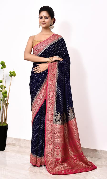 Naaritva India Woven Paisley Pattern Saree With Running Blouse Piece 