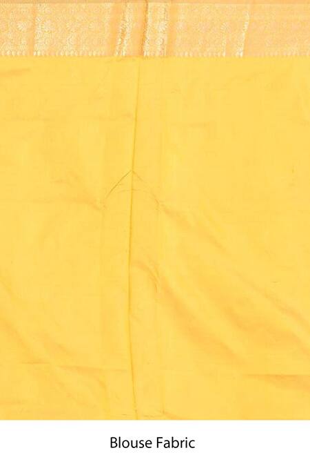 Shop_Naaritva India_Gold Kota Doria Flower Handloom Woven Banarasi Saree With Running Blouse _Online_at_Aza_Fashions