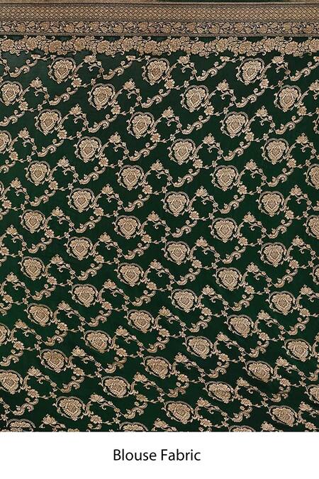 Shop_Naaritva India_Wine Handloom Cotton Bandhani Woven Banarasi Saree With Running Blouse _Online_at_Aza_Fashions