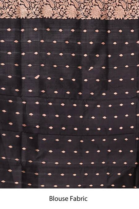 Naaritva India_Green Kota Doria Lotus Border Woven Banarasi Saree With Running Blouse _Online_at_Aza_Fashions