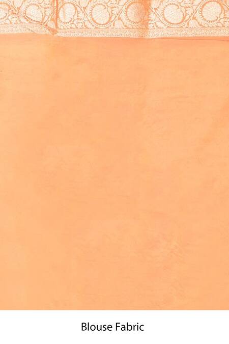 Shop_Naaritva India_Gold Kota Doria Embroidery Floral Vine Woven Banarasi Saree With Running Blouse _Online_at_Aza_Fashions