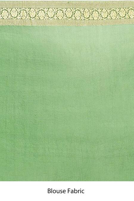 Shop Naaritva India Green Handloom Cotton Floral Handwoven Banarasi Saree With Running Blouse Online at Aza Fashions Shop_Naaritva India_Green Handloom Cotton Floral Handwoven Banarasi Saree With Running Blouse _Online_at_Aza_Fashions