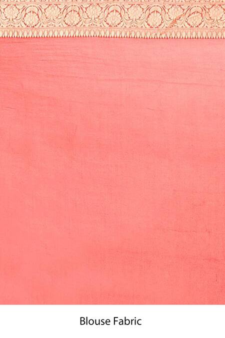 Shop_Naaritva India_Blue Handloom Cotton Floral Bloom Handwoven Banarasi Saree With Running Blouse _Online_at_Aza_Fashions