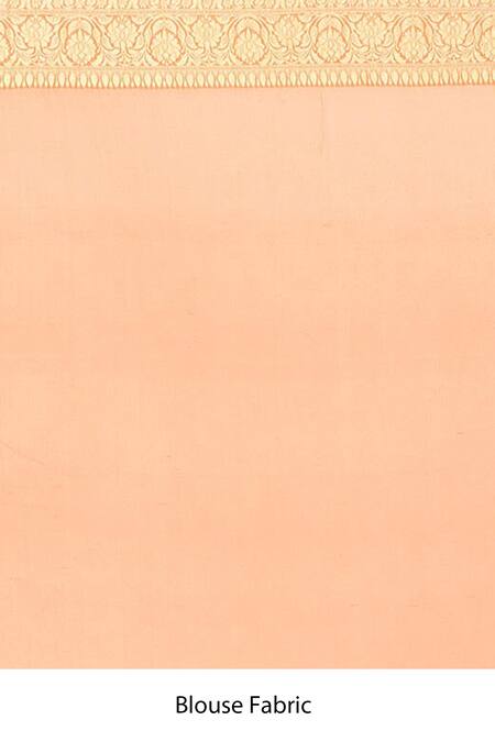 Shop_Naaritva India_Orange Handloom Cotton Floral Geometric Woven Banarasi Saree With Running Blouse _Online_at_Aza_Fashions