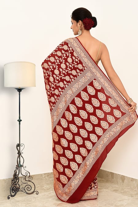 Naaritva India Handloom Cotton Banarasi Saree With Running Blouse 